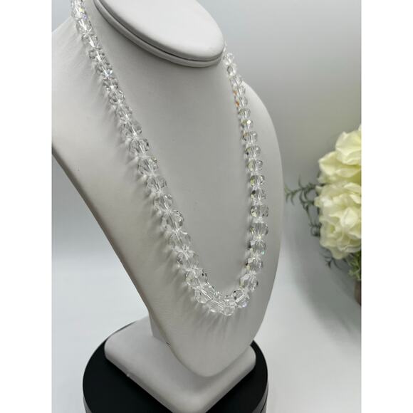 Swarovski Vintage Graduated
 Faceted Crystal Bead Necklace Statement Jewelry - Picture 9 of 16
